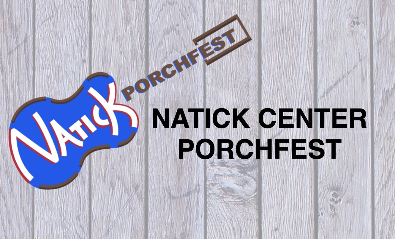porchfest logo Logo of guitar with "Natick" painted on it