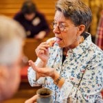 Woman receiving communion