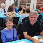 Two friends at the church barbeque.