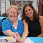 Two friends at the church barbeque.
