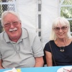 Happy couple at the church barbeque.