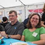 Happy couple at the church barbeque.