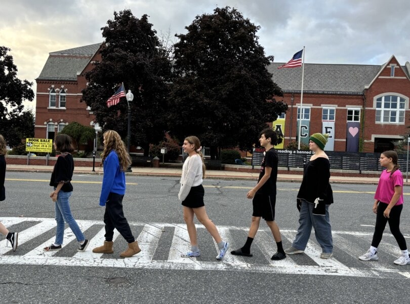 youth in crosswalk