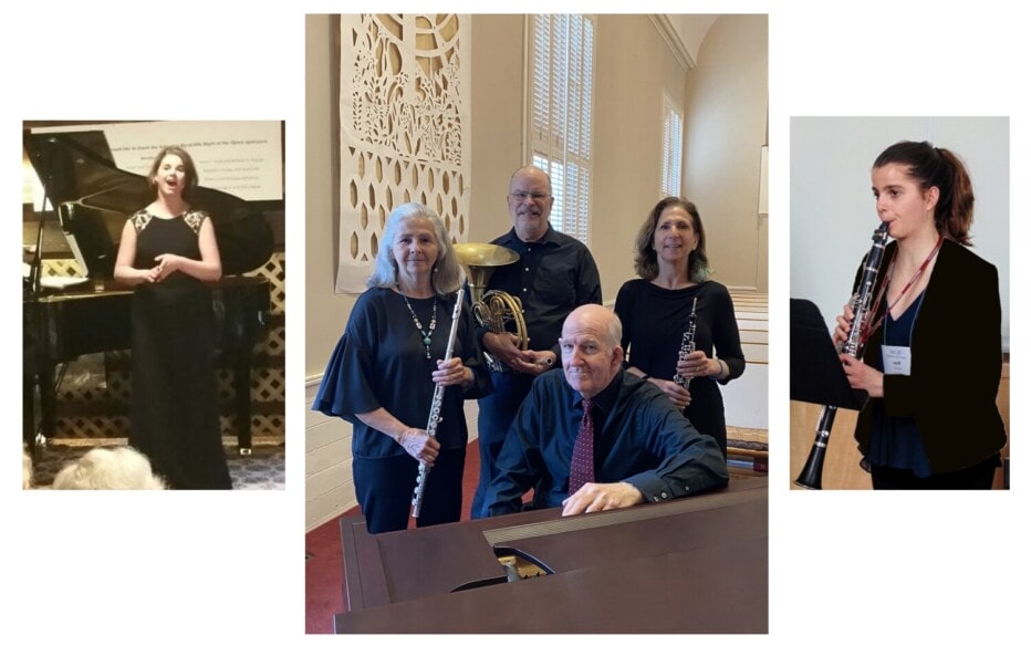 Three photos of musicians.