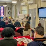 photo of annual meeting in church vestry