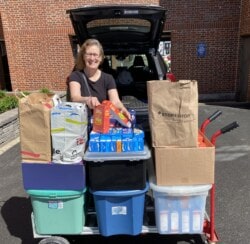 505 boxes of pasta on a cart