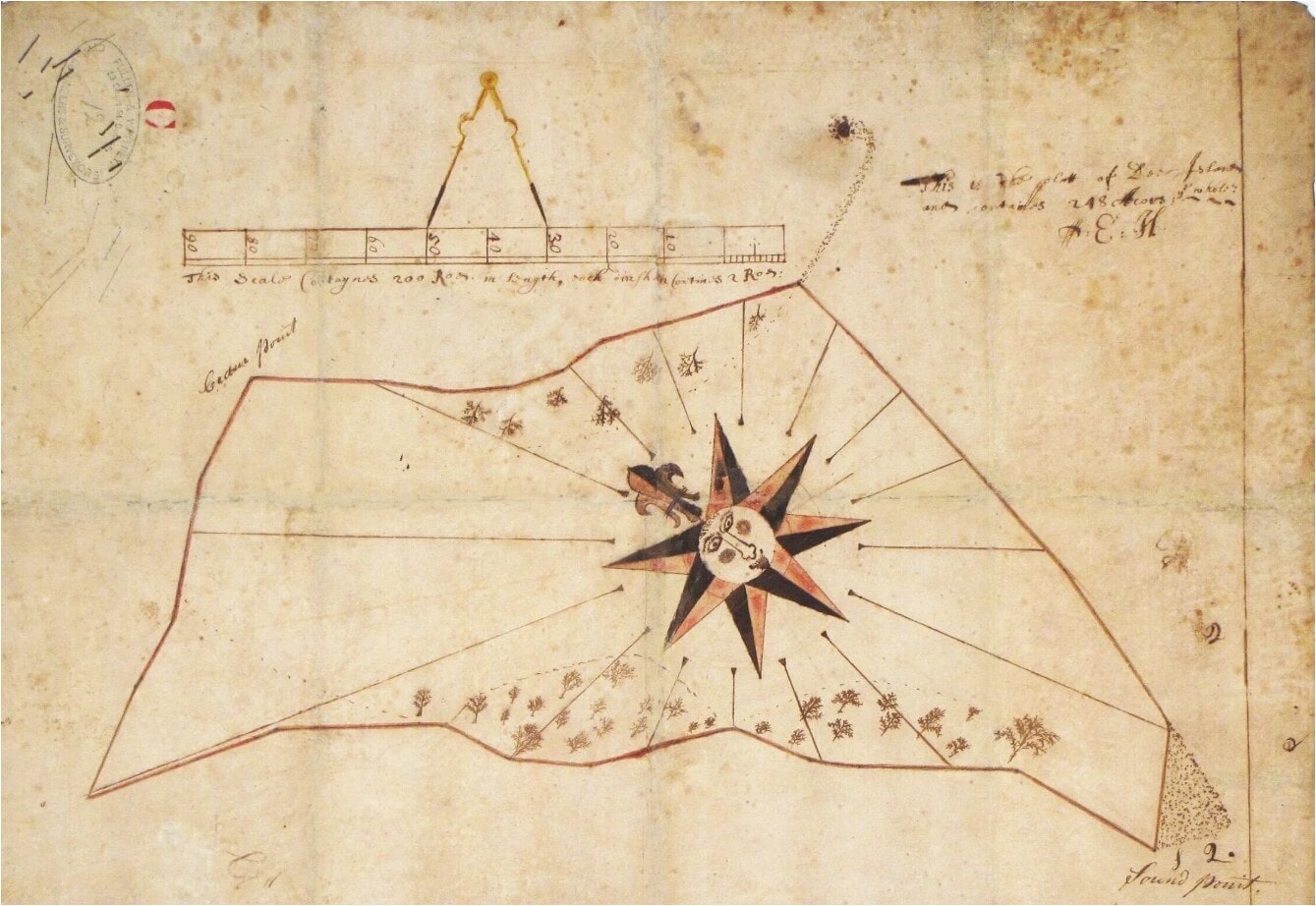 deerislandmap1700 A c.1700 survey of Deer Island