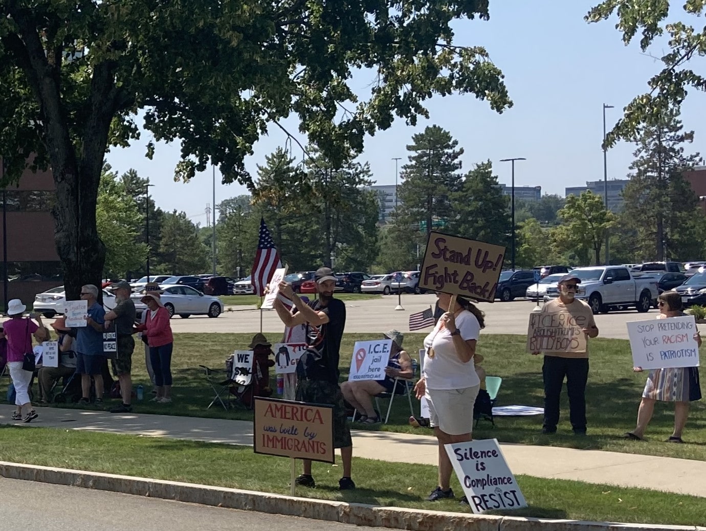 ICE protest Burlington MA 2025 Sept. – 1 Protesters outside ICE facility in Burlington, MA